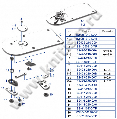 JUKI AMS-210D PATTERN MACHINE Игольная пластина в сборе (AMS-210D Игольная пластина в сборе(1.6))