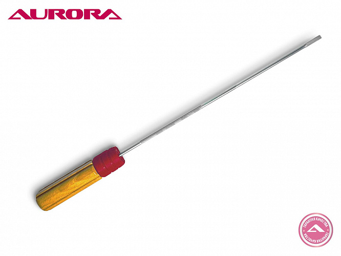 Отвертка для швейного механика плоская Aurora SD8-5, с подсветкой и надфилем, 8 дюймов (205 мм), ударная